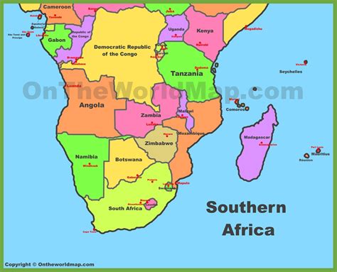 countries of southern africa map.